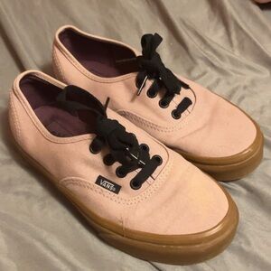 Vans Light Pink Canvas Shoes with Black Laces
